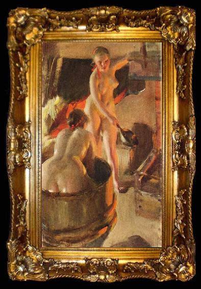 framed  Anders Zorn Women Bathing in the Sauna, ta009-2